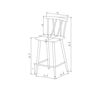 Becket Metal X Back Counter Height Barstool - Project 62™