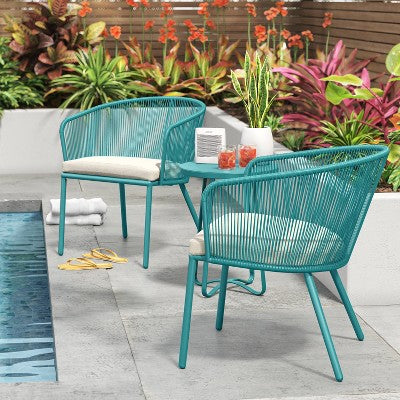  Fisher 3pc Deep Seating Patio Chat Set - Blue-Green - Project 62™