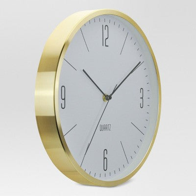  6" Round Wall Clock White/Brass - Project 62™