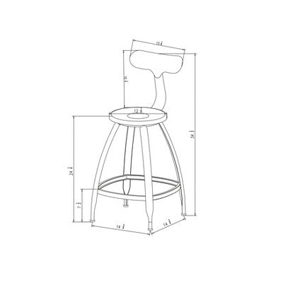  Seidler Architect Industrial Counter Height Barstool Black - Project 62™