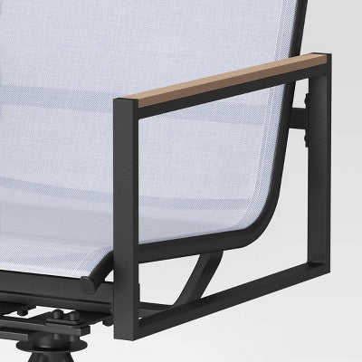  2pc Henning Swivel Outdoor Patio Dining Chairs Rocking Chairs Black - Project 62™