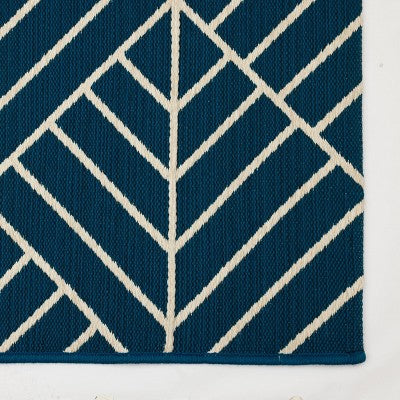  Zig Zag Geo Outdoor Rug Teal - Project 62™