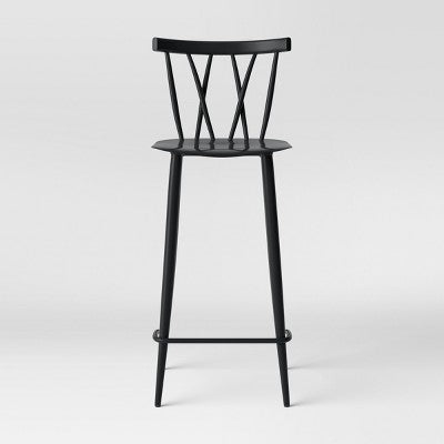  Set Of 2 Becket Metal X Back Barstool Black - Project 62™
