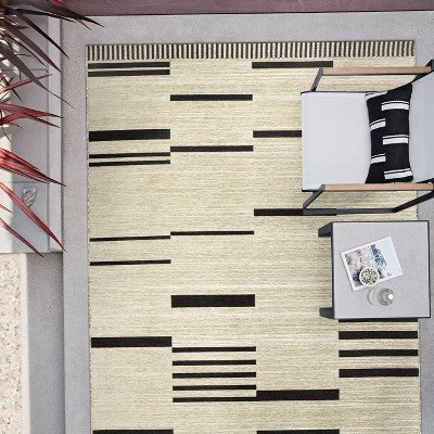  7' X 10' Outdoor Rug Multitier Bars Gray/Cream - Project 62™