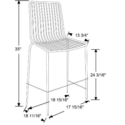  Set Of 2 Sodra Rounded Seat Wire Counter Height Barstool White - Project 62™