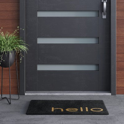  1'6"x2'6"/18"x30" Hello Doormat Black - Project 62™
