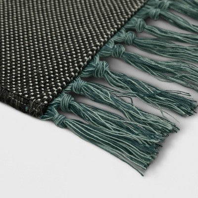  5' X 7' Diamond Fringed Outdoor Rug Gray/Teal - Project 62™