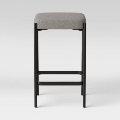  Edinburgh Upholstered Backless Counter Height Barstool With Metal Base Gray - Project 62™
