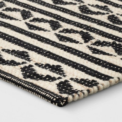  2'6"x4' Geometric Woven Accent Rug Black - Project 62™