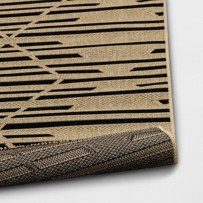 Grace Broken Geometrical Indoor/Outdoor Rug Black/Tan - Project 62™