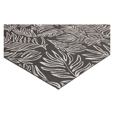 30" X 50" Leaves Outdoor Rug Black - Project 62™