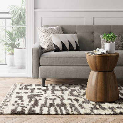  Jutland Geo Moroccan Hand Tufted Shag Area Rug Gray - Project 62™
