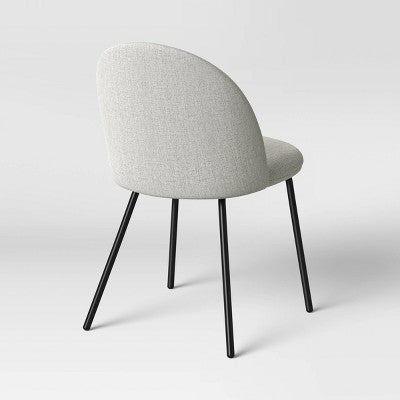  2pk Nils Metal Base Dining Chairs Gray Woven Fabric - Project 62™