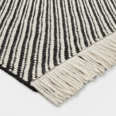  Chevron Woven Area Rug Black/White - Project 62™