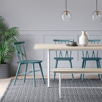  Set Of 2 Becket Metal X Back Dining Chair Light Blue - Project 62™