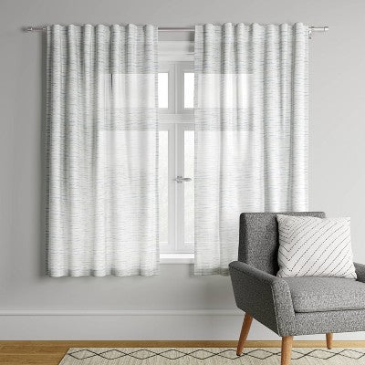 1pc Light Filtering Striation Herringbone Window Curtain Panel - Project 62™