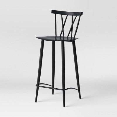  Set Of 2 Becket Metal X Back Barstool Black - Project 62™