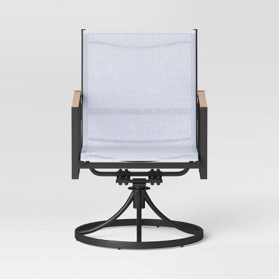  2pc Henning Swivel Outdoor Patio Dining Chairs Rocking Chairs Black - Project 62™