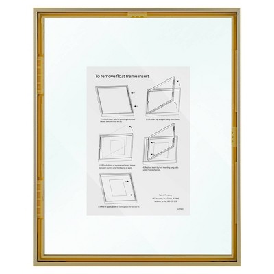  8" X 10" Float Thin Metal Gallery Frame Brass - Project 62™