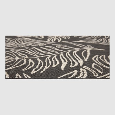  9' X 12' Leaves Outdoor Rug Black - Project 62™