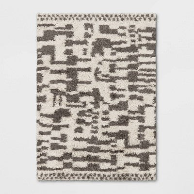  Jutland Geo Moroccan Hand Tufted Shag Area Rug Gray - Project 62™