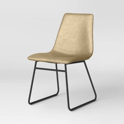  2pk Bowden Faux Leather And Metal Dining Chairs Natural - Project 62™