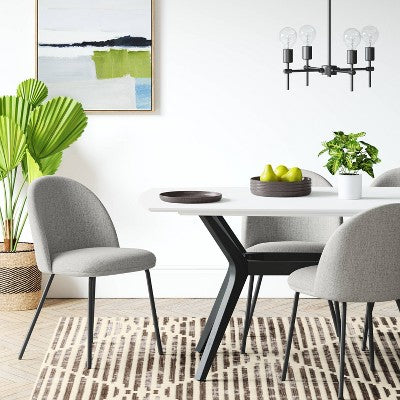  2pk Nils Metal Base Dining Chairs Gray Woven Fabric - Project 62™