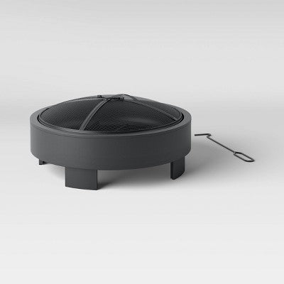  24" Round Wood Burning Fire Pit With Legs - Black - Project 62™