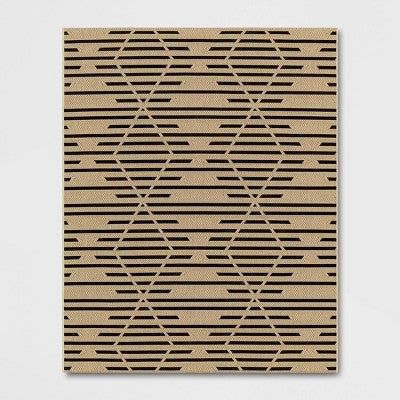  Grace Broken Geometrical Indoor/Outdoor Rug Black/Tan - Project 62™
