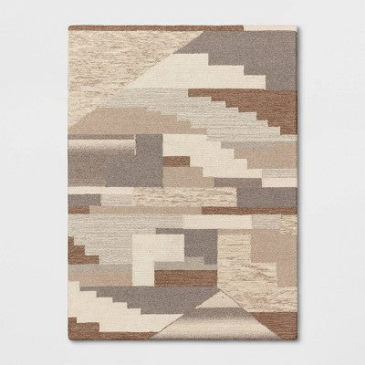  Fairwood Hand Tufted Wool Color Block Area Rug Natural - Project 62™