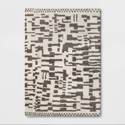  Jutland Geo Moroccan Hand Tufted Shag Area Rug Gray - Project 62™