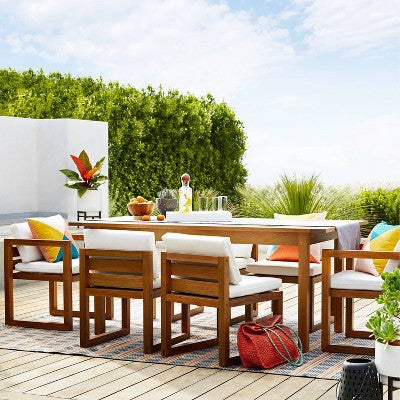  Kaufmann 2pk Wood Patio Arm Chairs - Natural - Project 62™