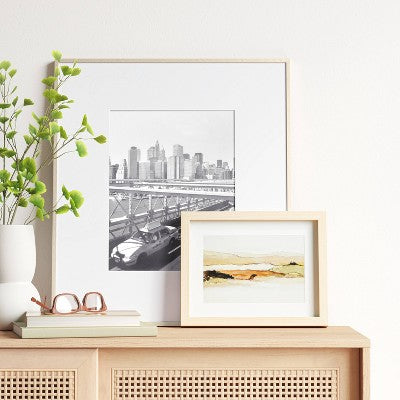  19.4" X 22.4" Matted To 11" X 14" Thin Gallery Oversized Image Frame Brass - Project 62™