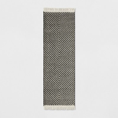  Chevron Woven Area Rug Black/White - Project 62™