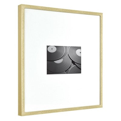  12.9" X 12.9" Matted To 4" X 6" Thin Metal Gallery Frame Brass - Project 62™