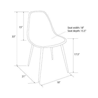  2pk Copley Armless Dining Chairs Black - Project 62™