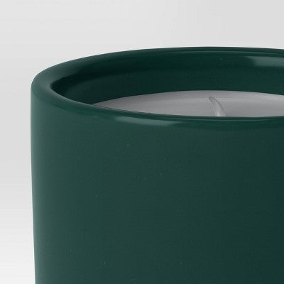  30oz Cylindrical Ceramic Arch 2-Wick Citronella Candle Deep Green - Project 62™