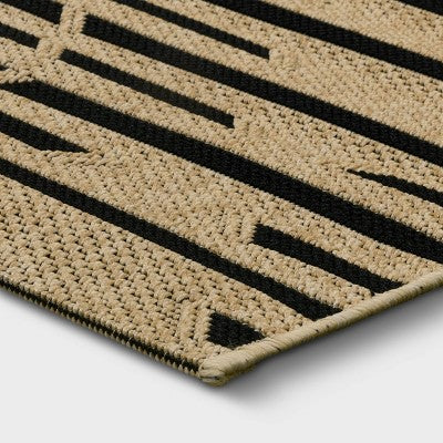  Grace Broken Geometrical Indoor/Outdoor Rug Black/Tan - Project 62™