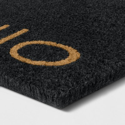  1'6"x2'6"/18"x30" Hello Doormat Black - Project 62™