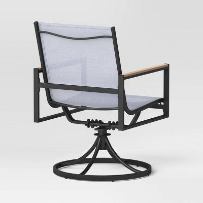  2pc Henning Swivel Outdoor Patio Dining Chairs Rocking Chairs Black - Project 62™