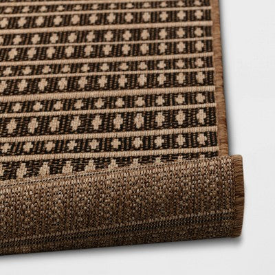  Shifted Geo Stripe Outdoor Rug Tan - Project 62™