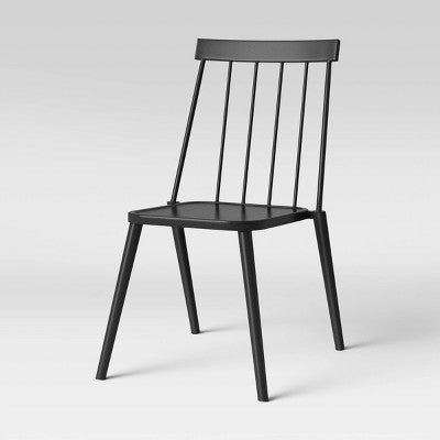  4pc Windsor Outdoor Patio Dining Chairs Stacking Chairs Black - Project 62™