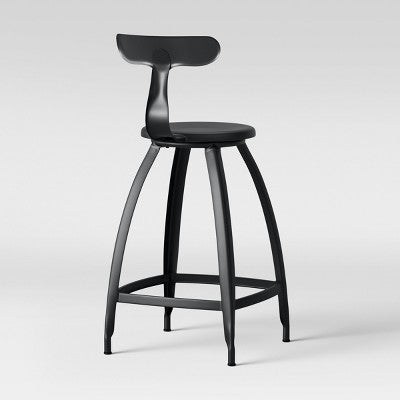  Seidler Architect Industrial Counter Height Barstool Black - Project 62™