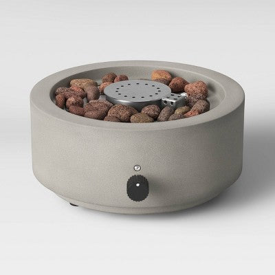  10" Round Pipestone Patio Tabletop Fireplace - Gray - Project 62™