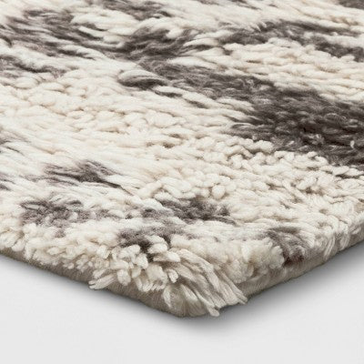  Jutland Geo Moroccan Hand Tufted Shag Area Rug Gray - Project 62™