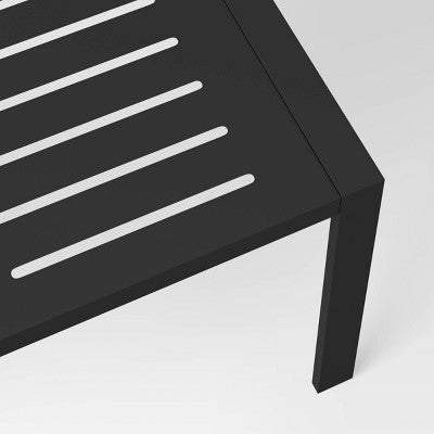  Henning 6 Person Rectangle Patio Dining Table, Outdoor Furniture - Black - Project 62™