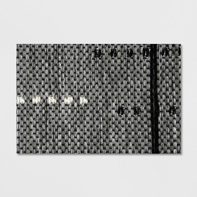  7' X 10' Linden Stripe Outdoor Rug Gray - Project 62™