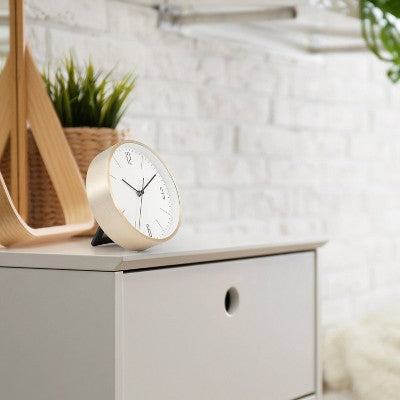  6" Round Wall Clock White/Brass - Project 62™