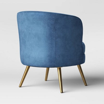  Beadle Accent Chair With Brass Leg Velvet Blue - Project 62™