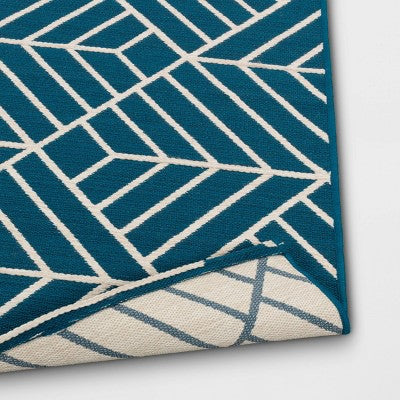  Zig Zag Geo Outdoor Rug Teal - Project 62™